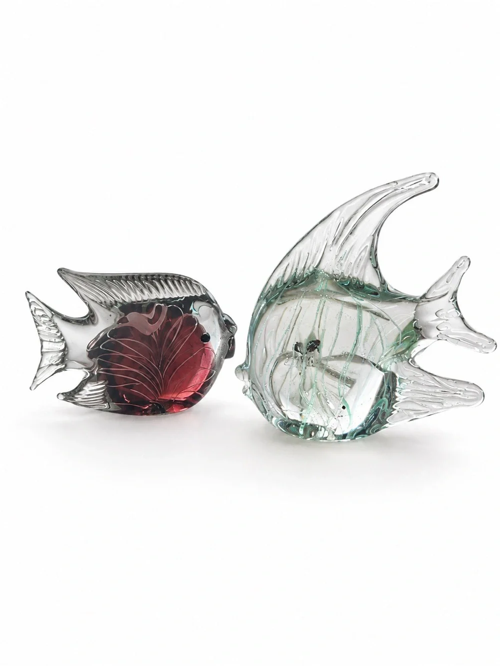 Vintage Murano-Style Handblown Art Glass Fish Figurines Set of 2